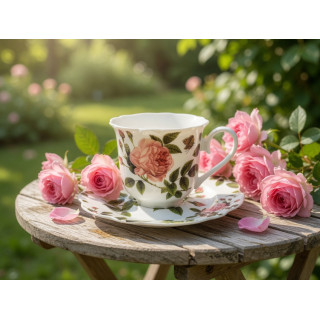 Filiżanka ze spodkiem Róża 250 ml – porcelana do kawy i herbaty